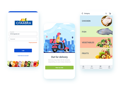 Grocery shopping App UI app branding design grocery illustration ux