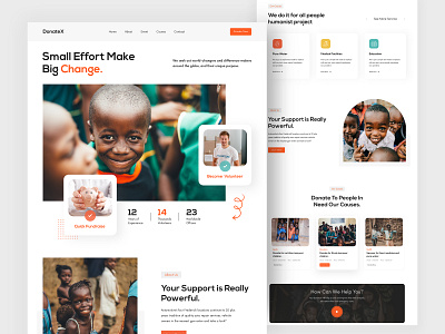DonateX- Donation and Charity Landing Page branding charitywebsitedesign design donationlandingpage landing page design landingpage modern design trendywebsitedesign ui webdesign