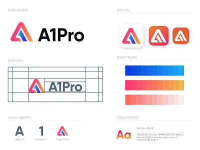 A1pro Logo and Branding Design abstract logo brand guide branding branding design design gradient graphic design icon illustration letter mark logo logo agency logo design branding logo designr logotype modern modern logo photoshop vector web logo