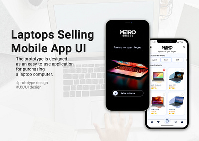 Mobile App UI for Laptop Online Shop animation internship jobs mobile uiux xd