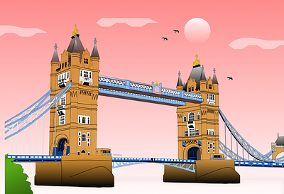 London tower bridge figma illustration illustration tower bridge illustration