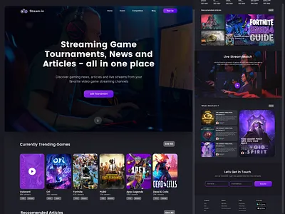 Stream-in Landing Page 👋 agency agency website branding design graphic design illustration logo mobile mobile app mobile design motion graphics stream app ui ux web web design