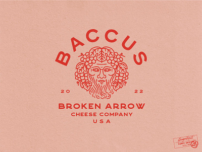 Baccus Cheese Company agriculture ancient branding character design cheese colors company europe food god line logo design mascot mid century mythology roman trendy vector vintage wine