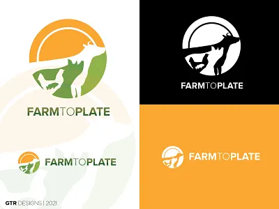 FARM TO PLATE Logo Design animal logo animals branding farm animals logo farm logo farmtoplate feeds logo gtr gtr designs logo logo design plate logo playful logo