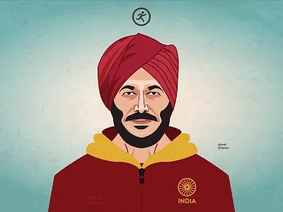 Flying Sikh Milkha Singh army athlete bhaag milkha bhaag caricature celebrity dpicso flying sikh india milkha milkha singh movie portrait
