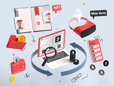 3D CRYPTO ILLUSTRATION 3d 3d animation 3d art 3dart 3dillustration 3dmodelling animation bitcoin branding c4d cinema4d crypto design graphic design illustration laptop logo motion graphics ui