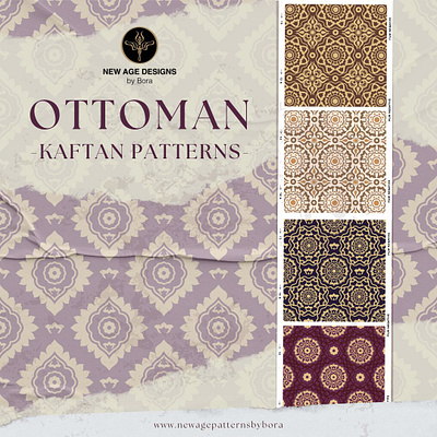 OTTOMAN KAFTAN PATTERNS Seamless Vector Patterns by Bora abstract pattern backdrops backgrounds clothing design fabric design fashion floral patterns islamic patterns oriental patterns ottoman kaftan patterns prints repeat patterns retro background royal stylized flowers textile design vector patterns vintage background wallpaper