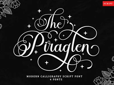 The Piraglen Font charming design elegant font fontdesign handwriting unique wedding invitation