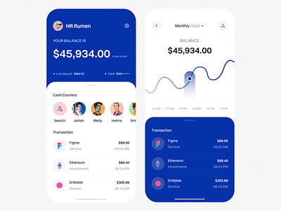Banking App app app design bank bank app banking color finance finance app minimal mobile app mobile app design mobile banking mobile design mobile ui money online wallet transactions ui ux wallet