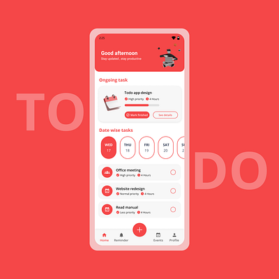 Todo app adobexd app design figma todo todo app ui uiux ux