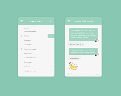 Grocery List app design mobile ui uiux ux