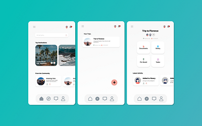 OnePlanit Travel App app design graphic design ui ux