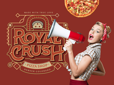 Royal Crust Pizza branding design flat illustration flatdesign graphicdesign illustration illustrations vector