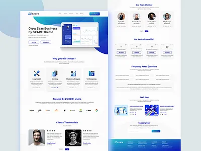 Sxare Saas landing Page Design graphic design landing page saas page software page ux
