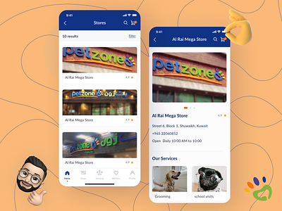 Store and store Details - Petzone App app design ui ux