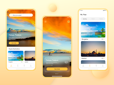 Traveling App - (UI/UX Design) adobe xd app design app interface app mobile app ui design user experience user interface