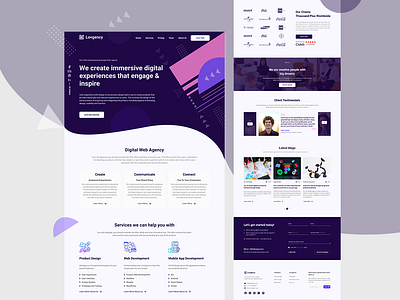 Lovgency UI Landing Page graphic design