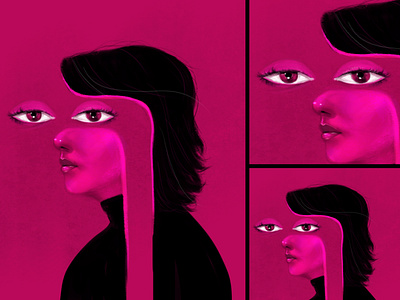 Pink Gaze digital art digital illustration illustration india