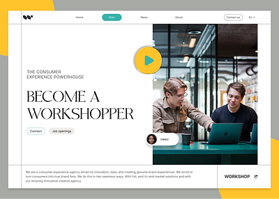 WorkShop The Consumer Experience Agency - Landing page UI app concept design designer figma landing page product ui ux web design website