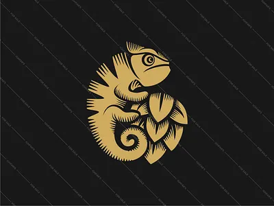 Chameleon hop animal bar barrel bartender beer beverages branding brewery brewing chameleon craft design drink hop logo malt retro vector vintage wine