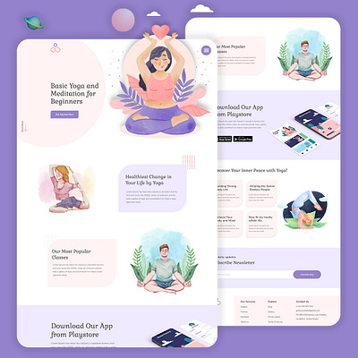 Yoga Website Template animation branding creative website design fonts.com graphic design illustration ui