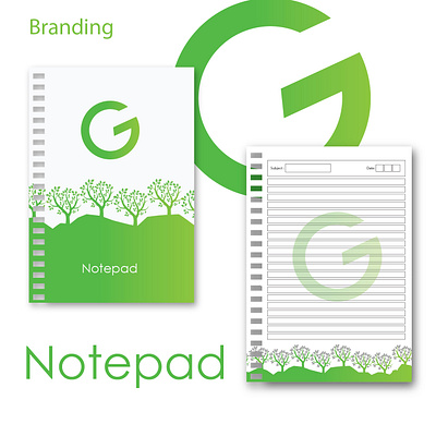 Green Logo Notepad branding graphic design logo stationary