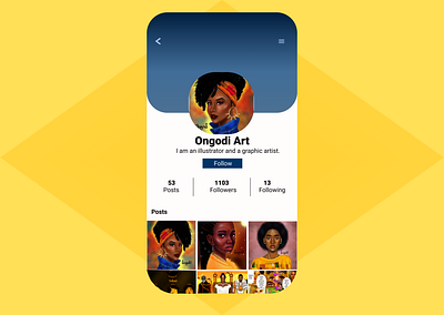 Daily UI 006 - User Profile design illustration ui