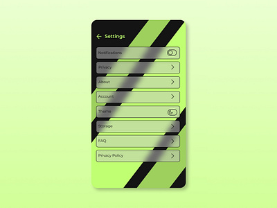 Settings Ui dailyui glassmorphism settings