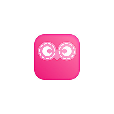 Owl Reels app icon cute feminine fun girl hoot ios owl pink