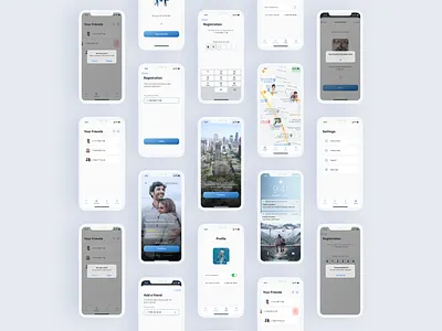 Find My Friends Location GPS app app app design application design figma find friend gps location ui uiux