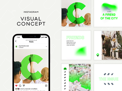 City Friends Club branding instagram posts