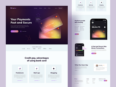 Fintech Landing Page bank card banking credit card digital banking finance fintech fintech app fintech web home page landing landing page online banking online payment payments ui ux design web web design website website design