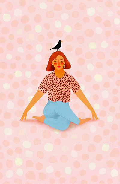 Let's meditate! female character illustration illustration art illustrator meditation yoga