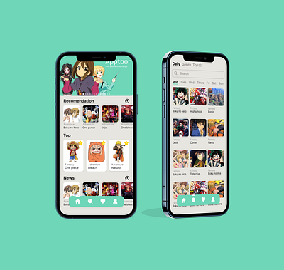 Manga Reader App app design graphic design ui ux