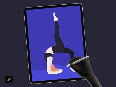 Yoga illustration animation art dark ui design digital art drawing ecommerce george samuel george699 illustration interaction interaction design ipad landing page logo painting procreate s wellness yoga studio