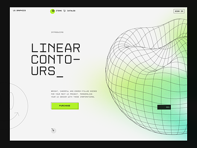 Contours Landing Page Concept download header hero illustration landing mock-up typography web