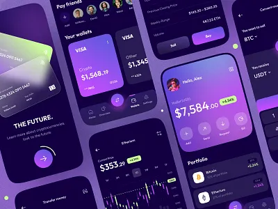 Crypto wallet - Mobile app app app design bitcoin blockchain crypto cryptocurrency ethereum mobile app mobile app design mobile design mobile ui wallet