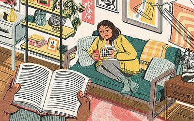 Comfort Nesting - Podcast Art asian illustrator home illustration illustrator interior lifestyle illustration npr plant podcast podcast art tech illustration tech portrait