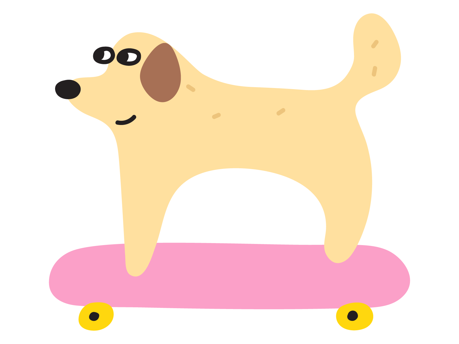 Skateboarding dog design dog flat fun humor icon illustration puppy skateboard vector
