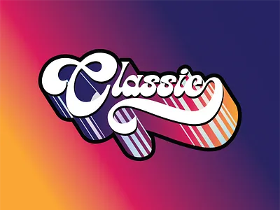 Classic Sticker 70s ai classic design gradient illustration illustrator retro sticker typography vector