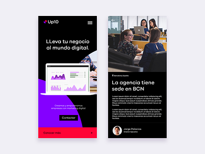 Up10 Agency landing concept app design interface ui web