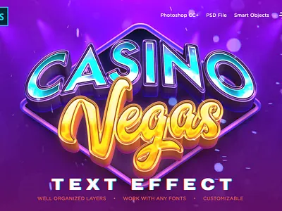 Realistic Casino Logo Style 3D Text Effects 3d 3d text 80s animation branding casino design designposter graphic design illustration light logo logo text motion graphics retro text effect ui