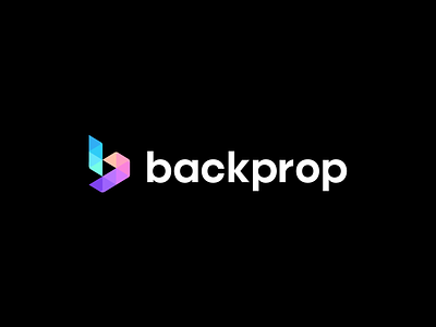 backprop - modern B logo branding codding data development engineering geometric identity logo mark modern polygon software symbol