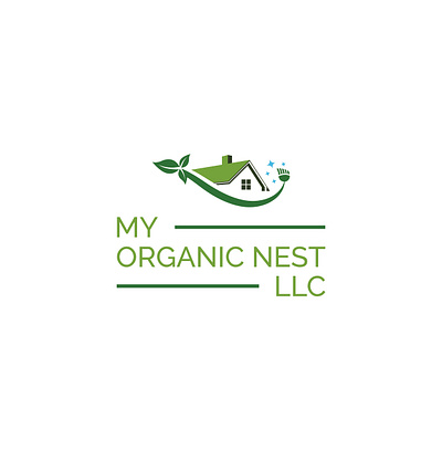 Organic cleaning company branding design icon logo