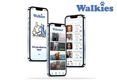 "Walkies" A Trusted Dog Walker App app appdesign casestudy design graphic design illustration productdesign productdesigner ui ux