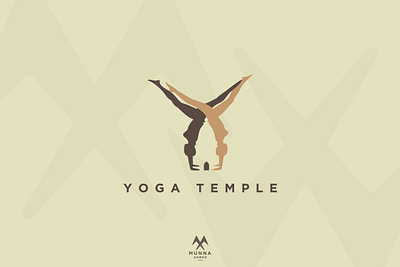 Yoga Logo | Yoga Temple body pose creative female yoga fitness girl gym meaningful meditation modern negative space logo physical exercise training yoga business yoga center yoga logo yoga negative space