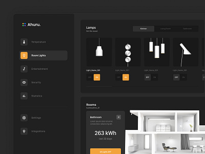 Ahuru Home Management System animation minimal product design transition ui ux website