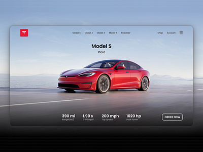 Tesla Model S Landing Page adobe xd branding design graphic design illustration logo typography ui ui design india ux vector