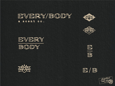 Everybody Scent Co. american brand design candle flower graphics hand lettering lettering logotype lotus monogram nature organic raw soap type typography vector vegan visual identity wordmark