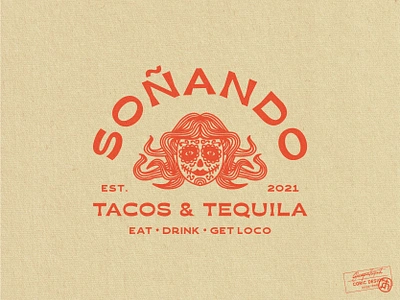 Soñando Tacos & Tequila aztec character character design cocktails colors creative day of the dead death dream food handlettering logo designer mascot mexican restaurant skull sugar skull tacos tequila vintage